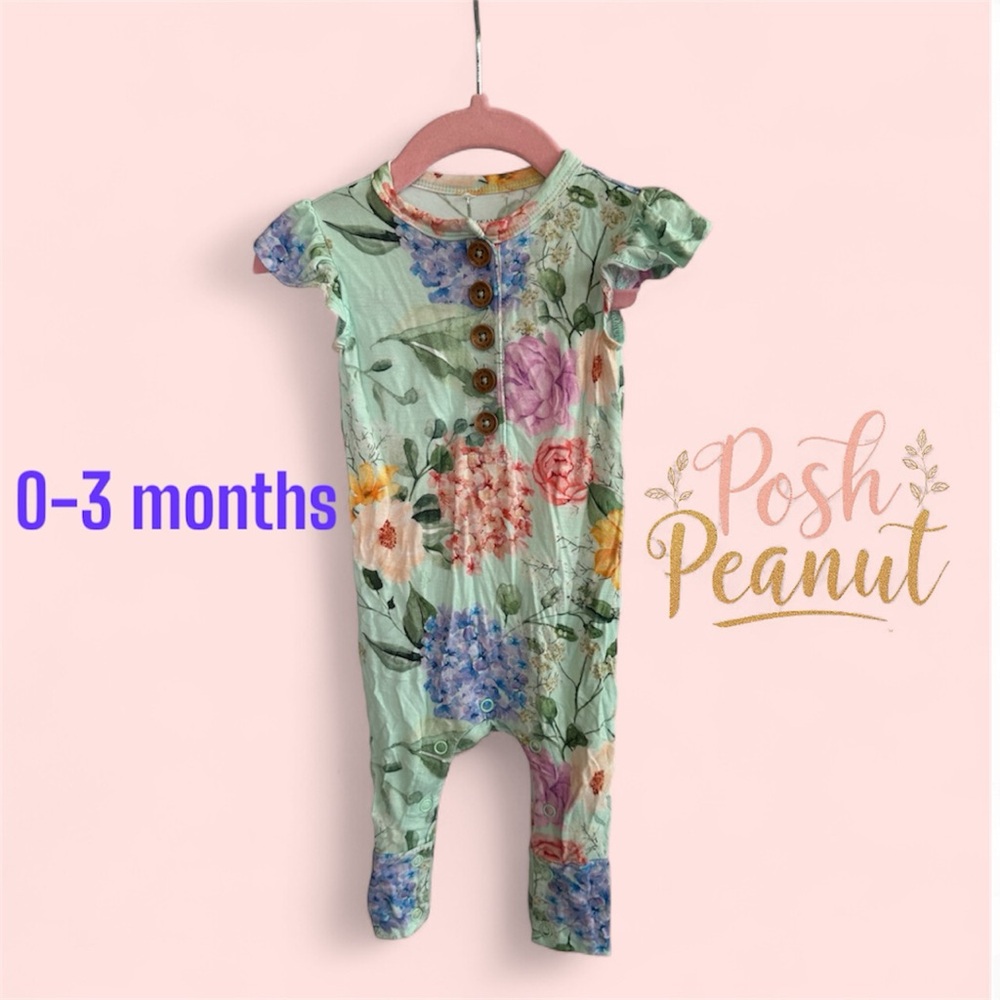 Posh Peanut Floral Bodysuit - Mint, Pink, Blue